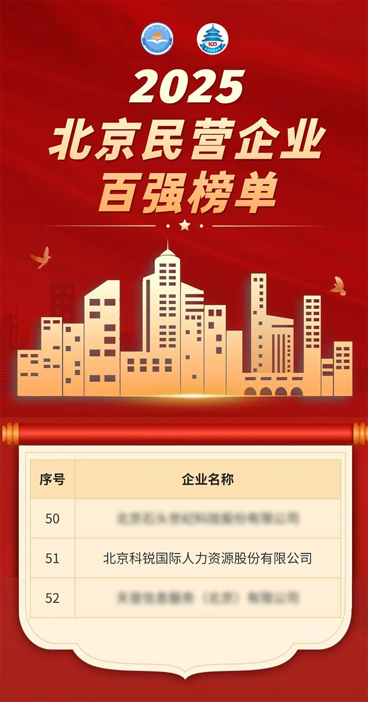 人力资源公司kdpay钱包(中国)国际荣登北京市工商联发布的2025北京民营企业百强榜单